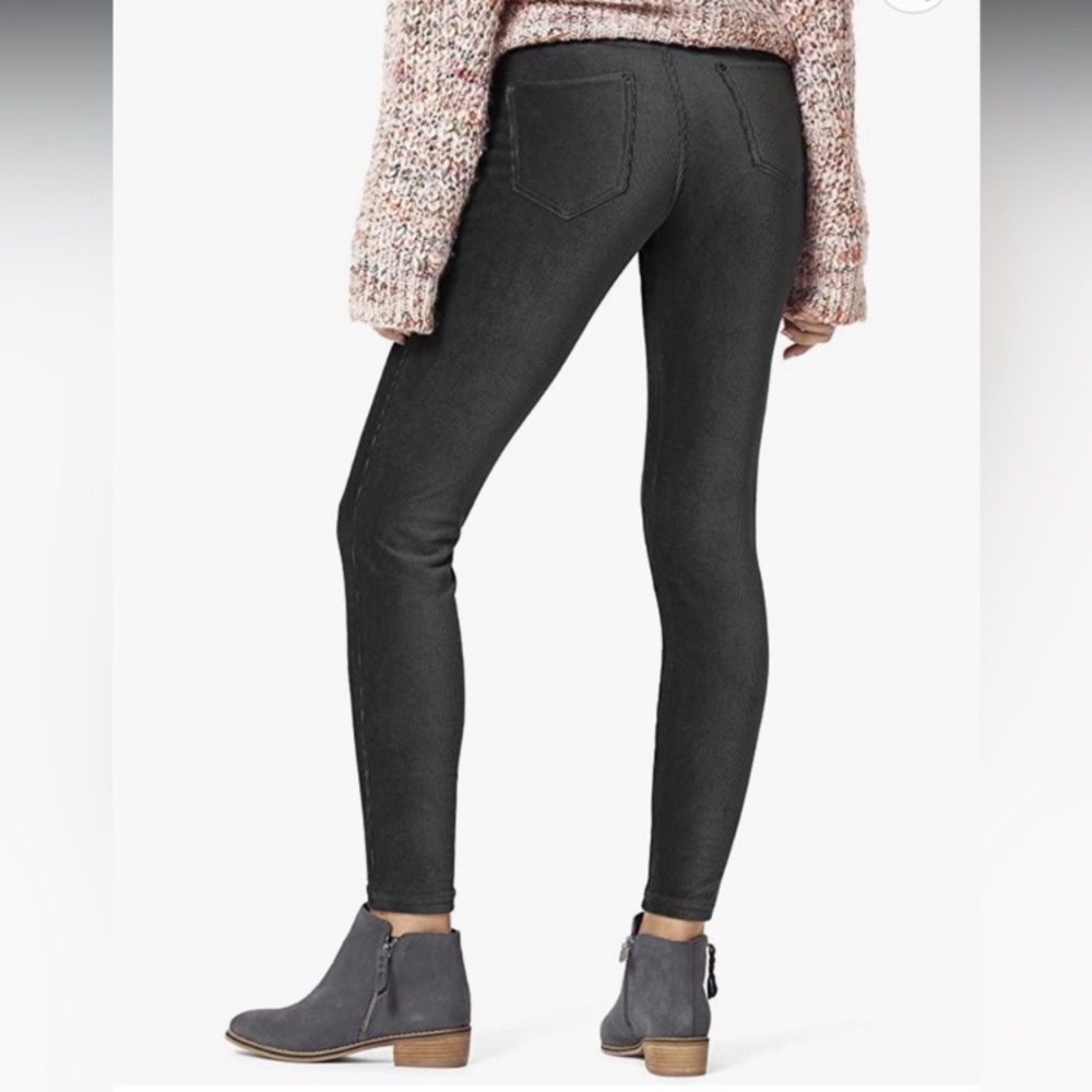 Hue Dark Gray Stretch Corduroy Ankle-length Leggings, Sz XS
